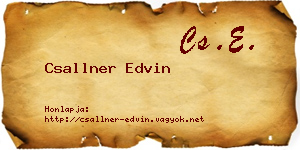 Csallner Edvin névjegykártya